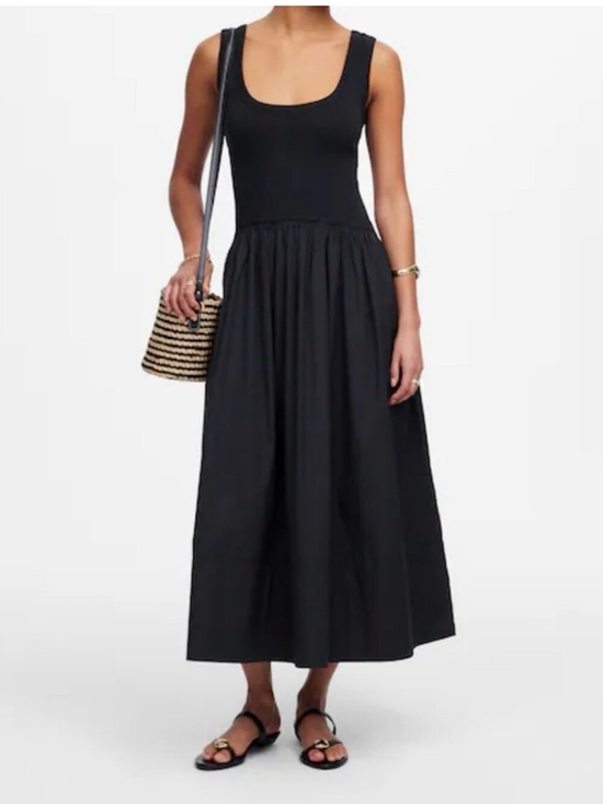 Madewell Dresses & Skirts - Madewell Mixed Poplin Scoopneck Maxi Dress Medium NWT